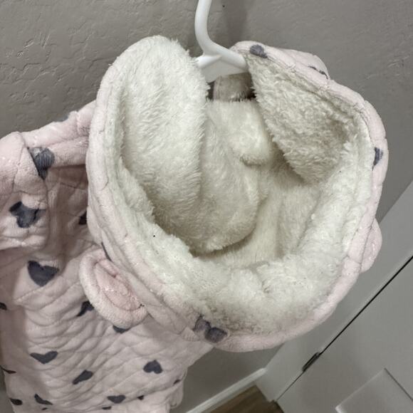 Nordstrom Pink Heart Quilted Bear Ears Bunting - Picture 8 of 11